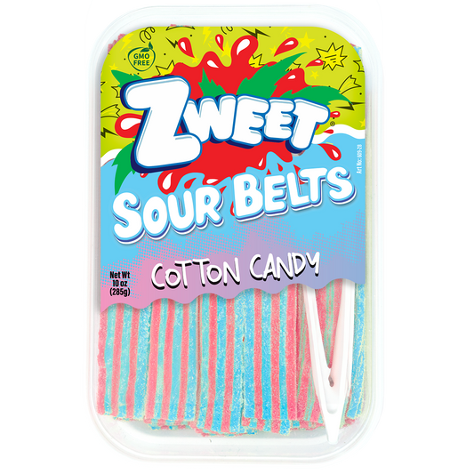 Sour Cotton Candy Belts | Zweet | 10 oz