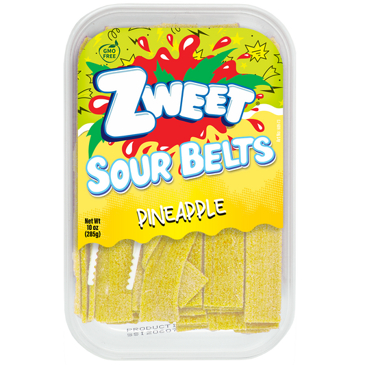 Sour Pineapple Belts | Zweet | 10 oz
