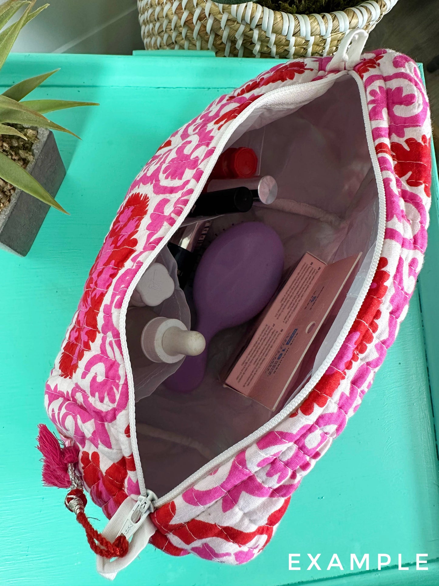 Quilted Makeup Bag | Cosmetics Toiletry Bags | Botanical