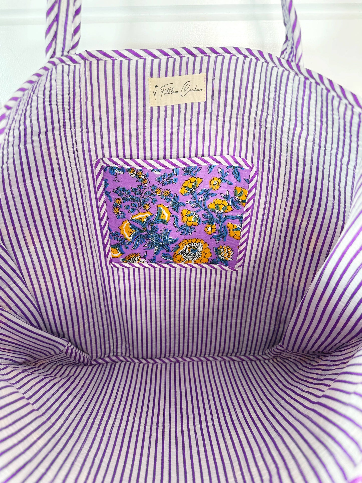 Cotton Quilted Tote Bag | Large Shopping Tote Bags | Floral