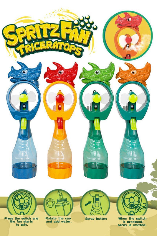 Triceratops Dino Water Spray Misting Electric Fan